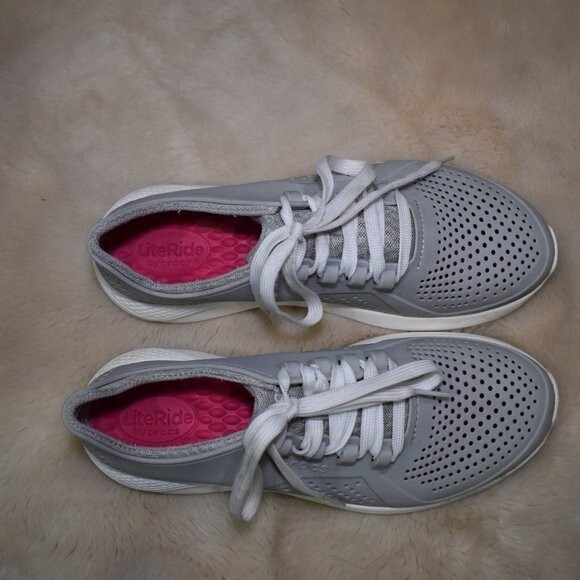 Men’s Crocs LiteRide Gray Water Shoes Size 9 Lightweight Beach Casual - Picture 11 of 16